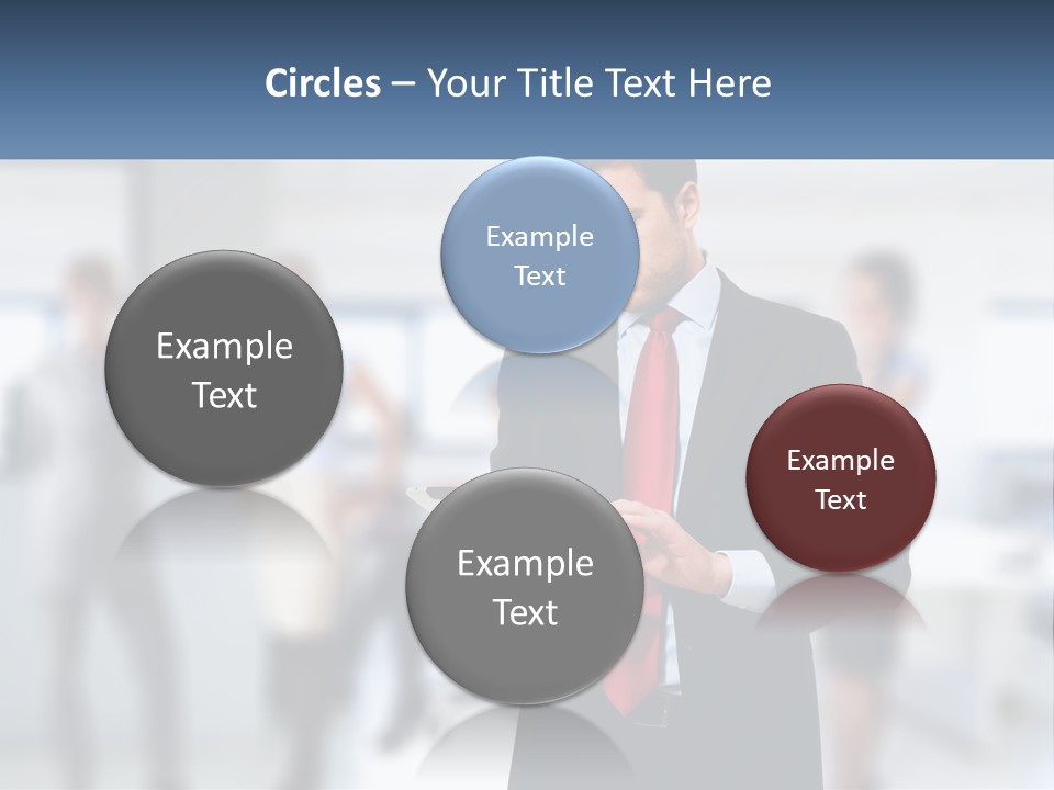 A Man In A Business Suit Holding A Tablet PowerPoint Template