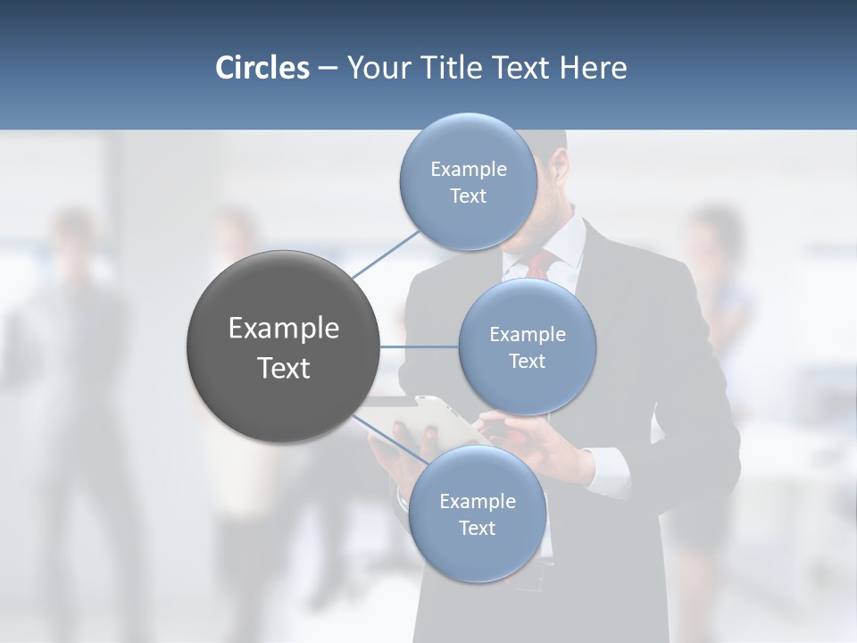 A Man In A Business Suit Holding A Tablet PowerPoint Template