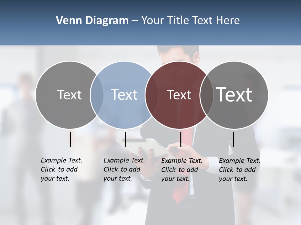 A Man In A Business Suit Holding A Tablet PowerPoint Template