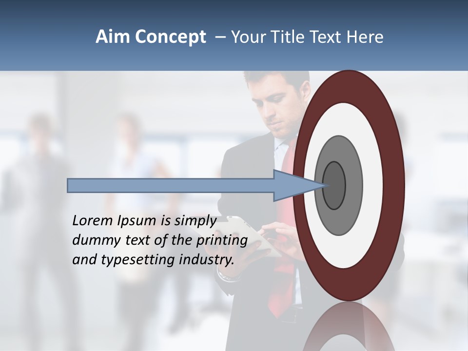 A Man In A Business Suit Holding A Tablet PowerPoint Template