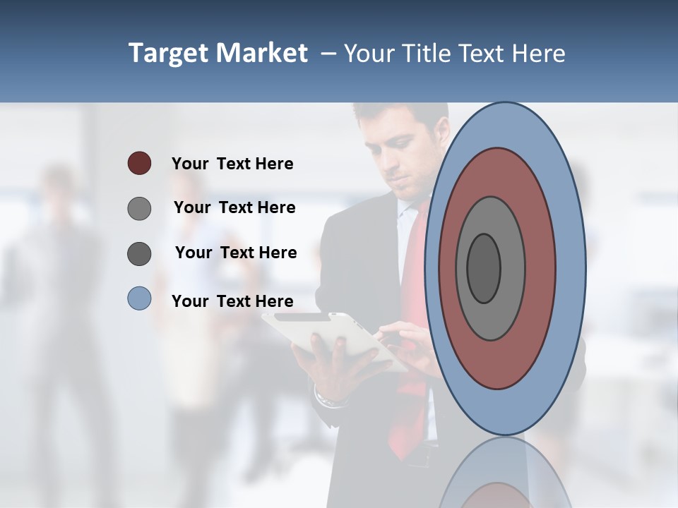 A Man In A Business Suit Holding A Tablet PowerPoint Template