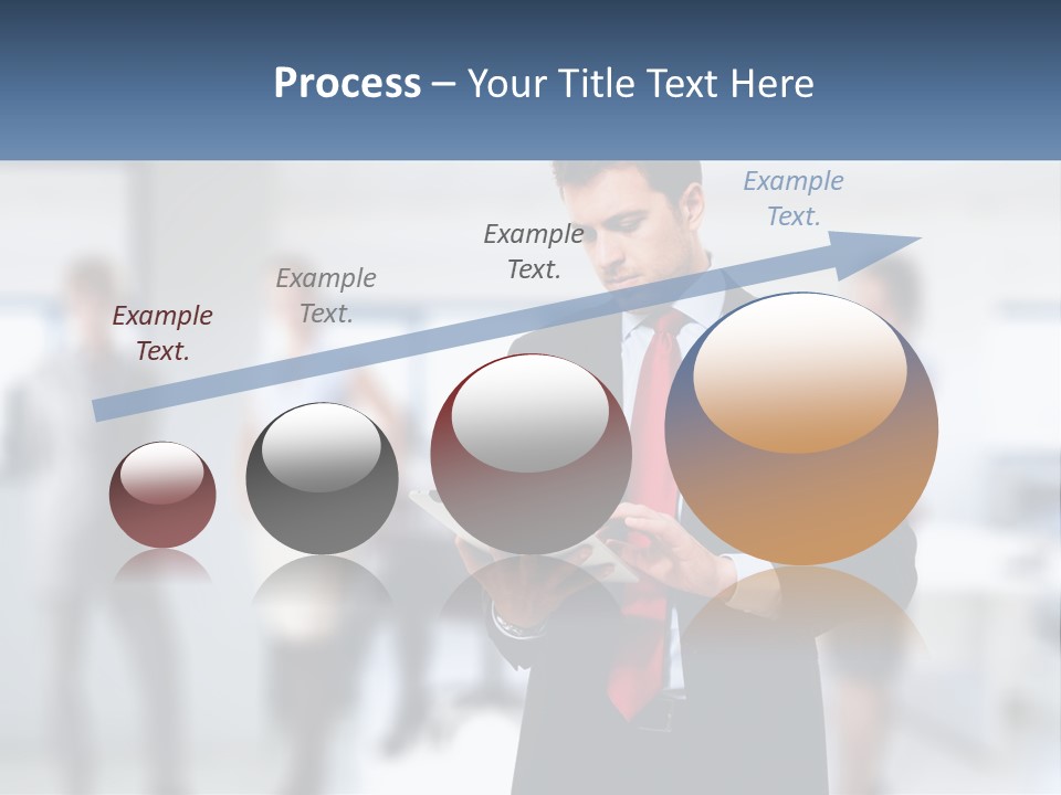 A Man In A Business Suit Holding A Tablet PowerPoint Template