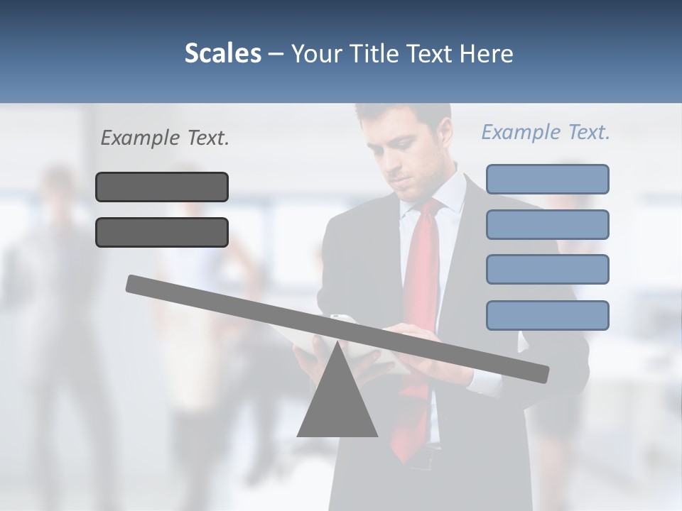 A Man In A Business Suit Holding A Tablet PowerPoint Template