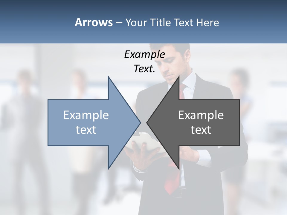 A Man In A Business Suit Holding A Tablet PowerPoint Template