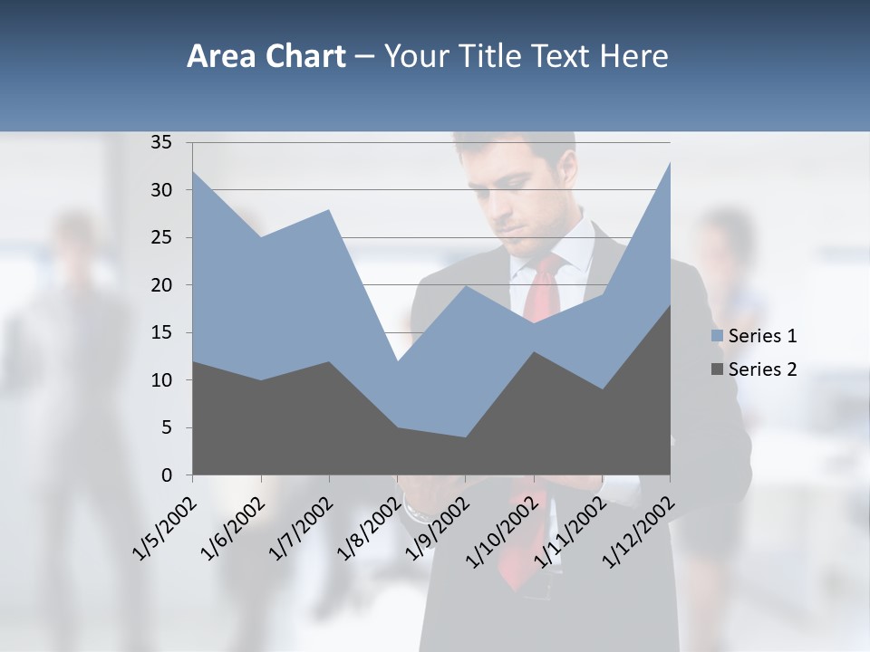 A Man In A Business Suit Holding A Tablet PowerPoint Template