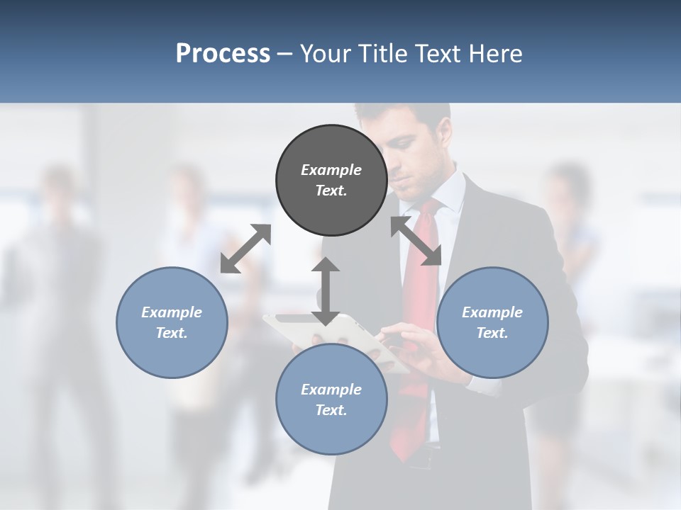 A Man In A Business Suit Holding A Tablet PowerPoint Template