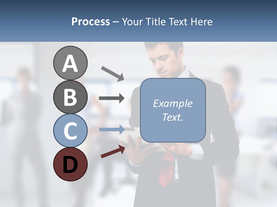 A Man In A Business Suit Holding A Tablet PowerPoint Template