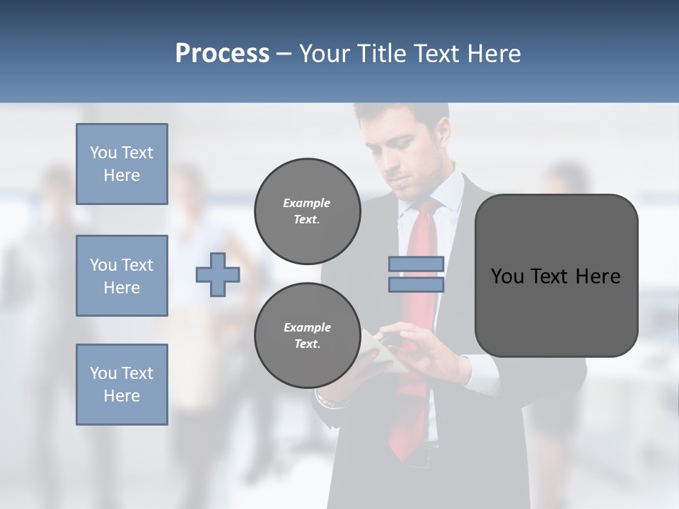 A Man In A Business Suit Holding A Tablet PowerPoint Template