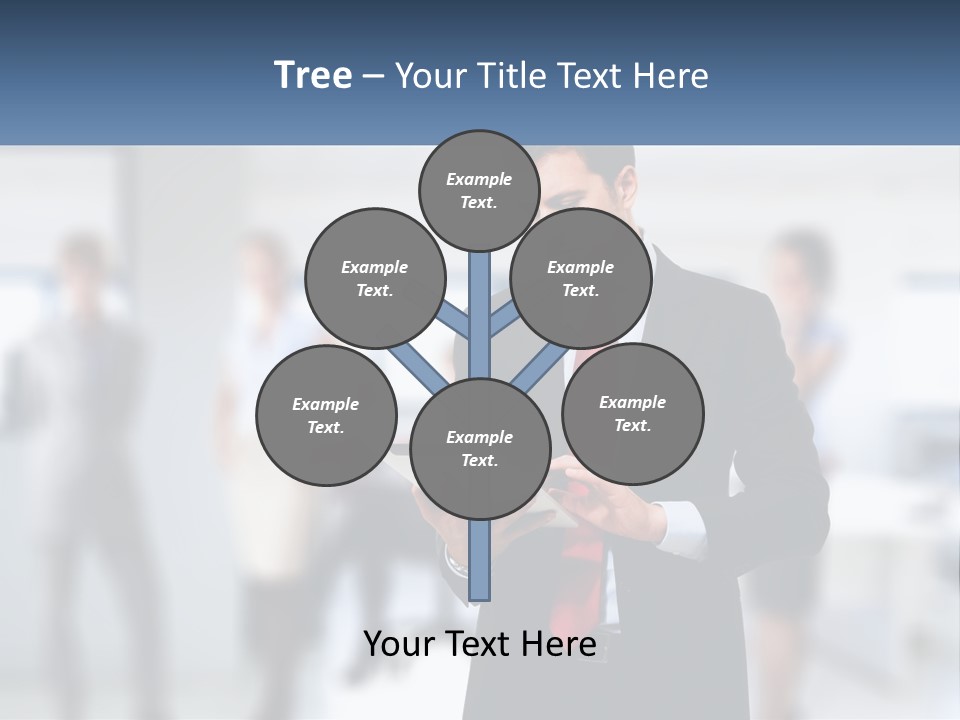 A Man In A Business Suit Holding A Tablet PowerPoint Template