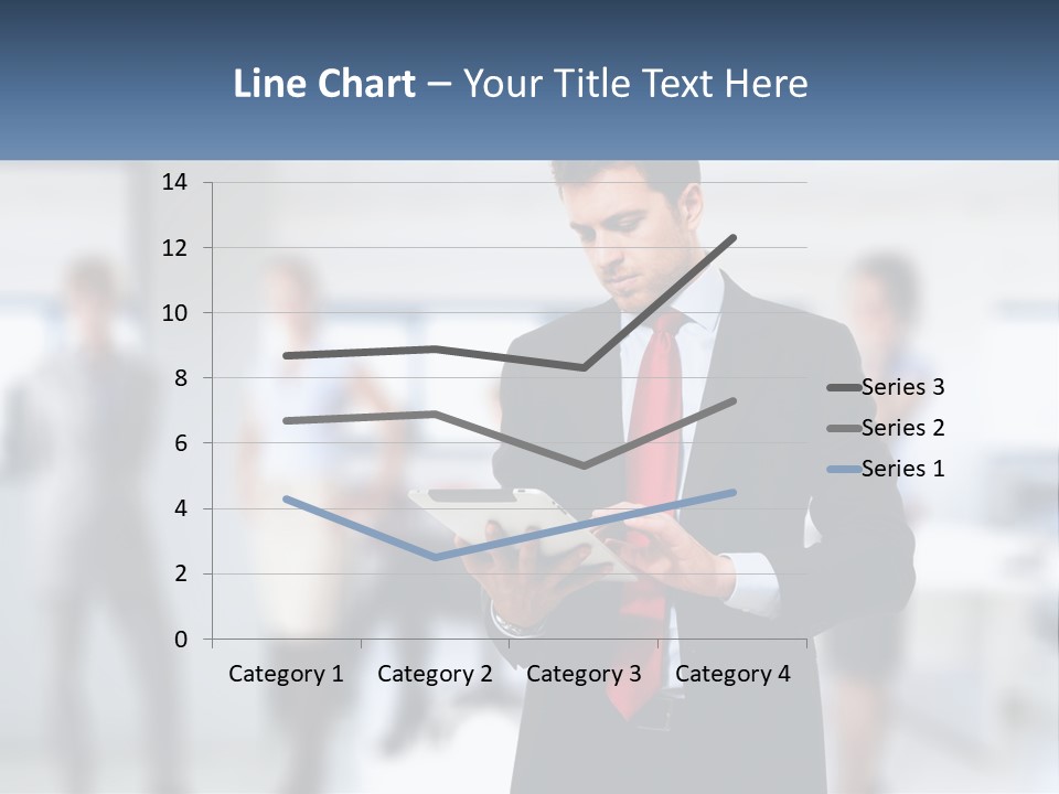 A Man In A Business Suit Holding A Tablet PowerPoint Template