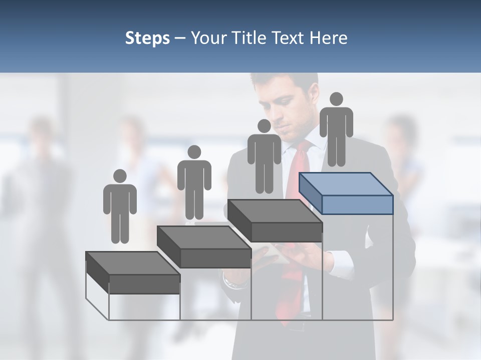 A Man In A Business Suit Holding A Tablet PowerPoint Template