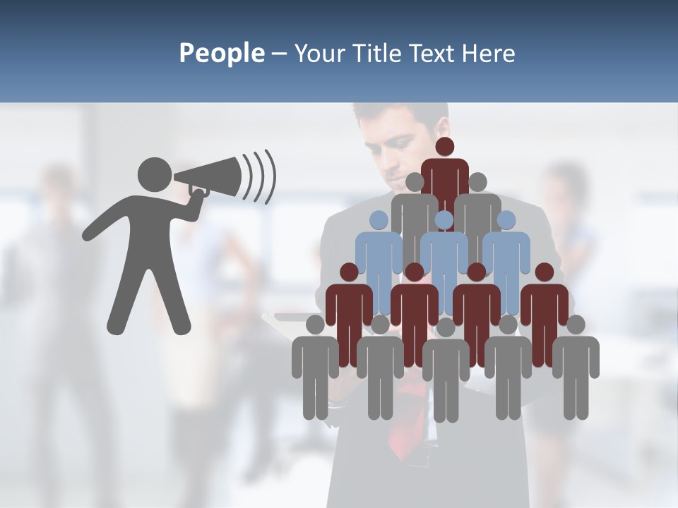 A Man In A Business Suit Holding A Tablet PowerPoint Template