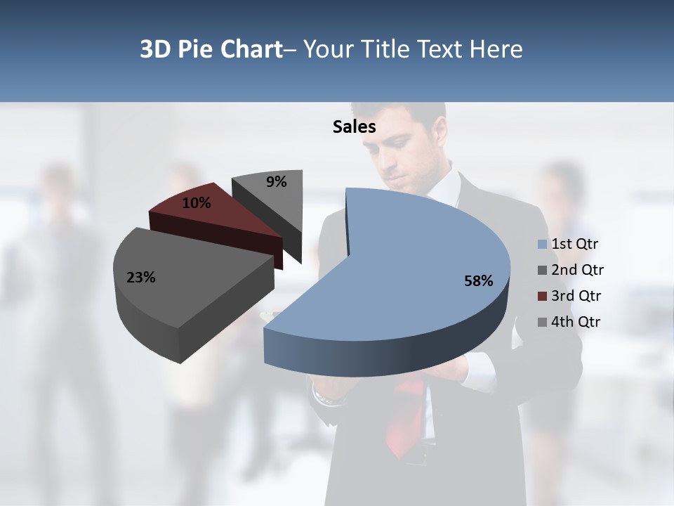 A Man In A Business Suit Holding A Tablet PowerPoint Template
