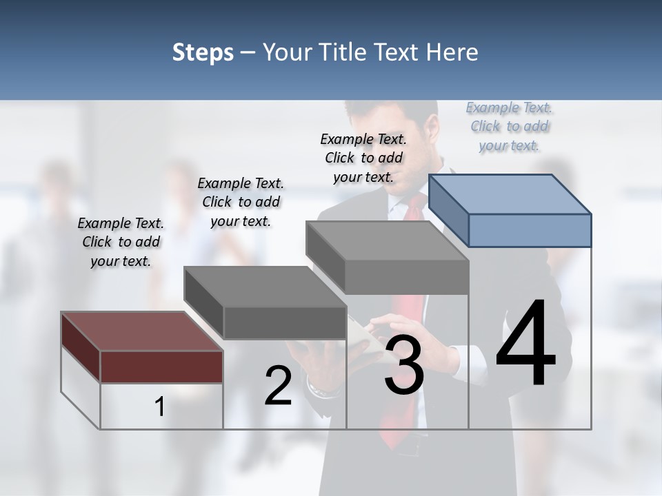 A Man In A Business Suit Holding A Tablet PowerPoint Template