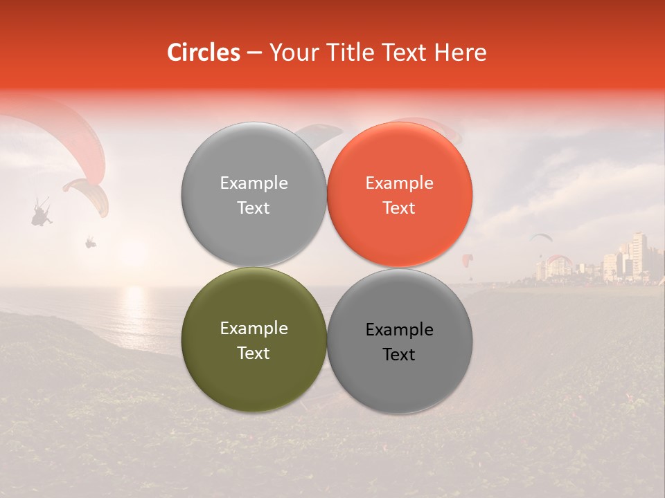 A Group Of Paraglides Flying Over A Body Of Water PowerPoint Template