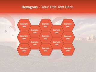 A Group Of Paraglides Flying Over A Body Of Water PowerPoint Template