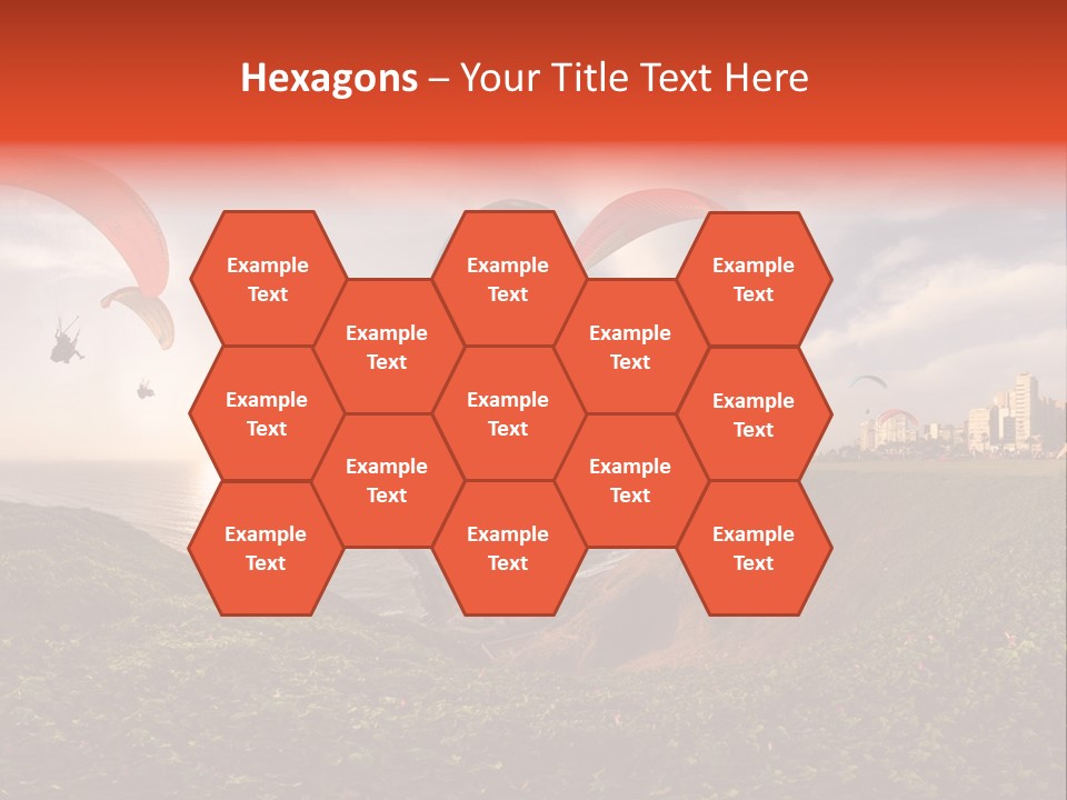 A Group Of Paraglides Flying Over A Body Of Water PowerPoint Template