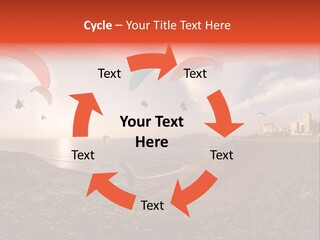 A Group Of Paraglides Flying Over A Body Of Water PowerPoint Template