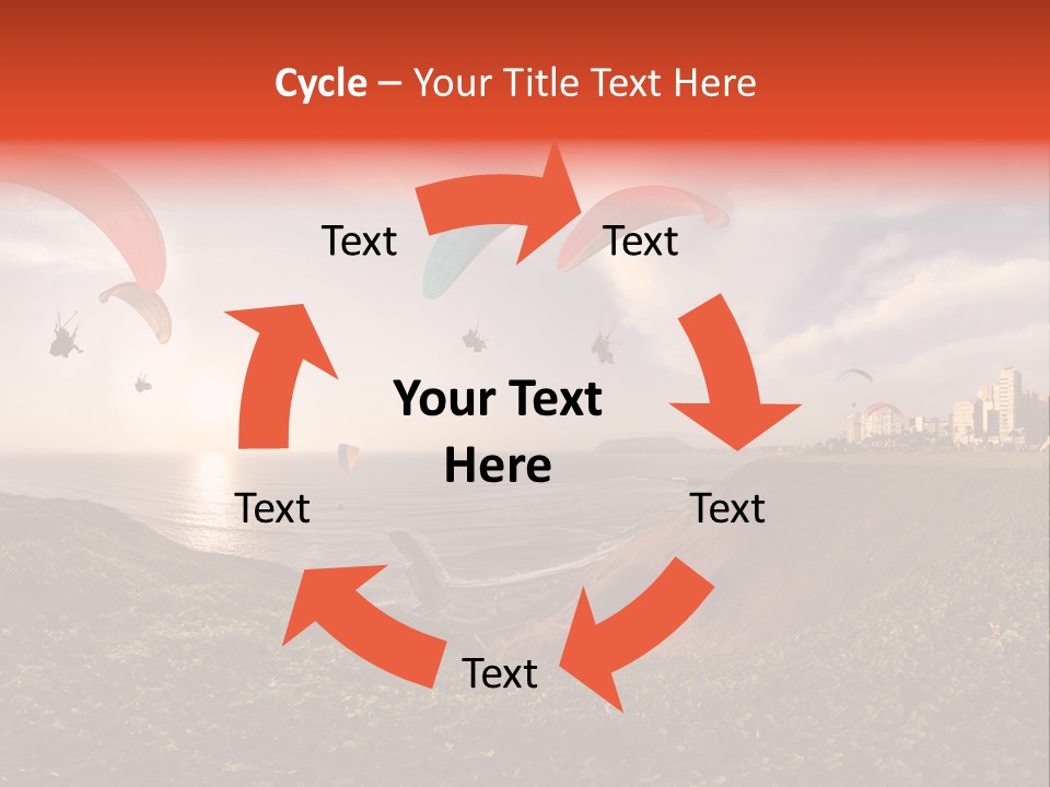 A Group Of Paraglides Flying Over A Body Of Water PowerPoint Template