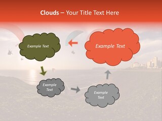 A Group Of Paraglides Flying Over A Body Of Water PowerPoint Template