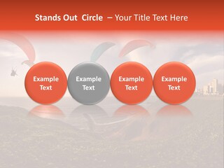 A Group Of Paraglides Flying Over A Body Of Water PowerPoint Template