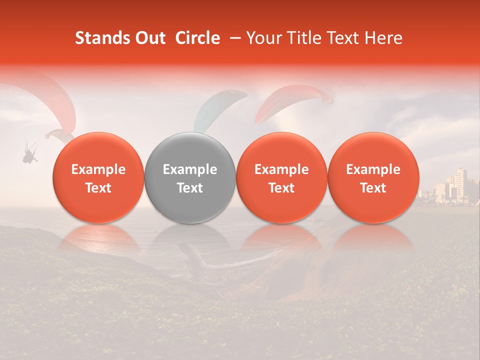 A Group Of Paraglides Flying Over A Body Of Water PowerPoint Template