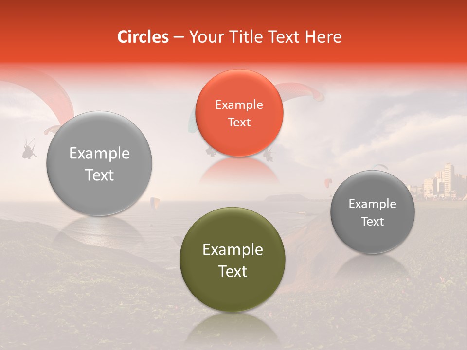 A Group Of Paraglides Flying Over A Body Of Water PowerPoint Template
