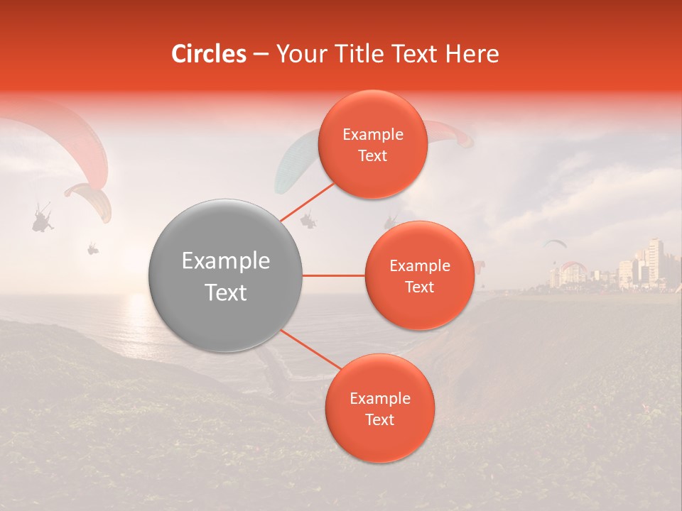 A Group Of Paraglides Flying Over A Body Of Water PowerPoint Template