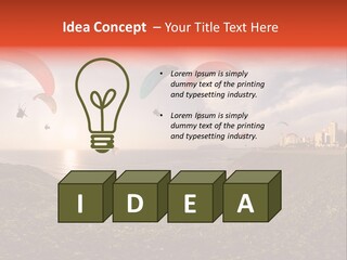 A Group Of Paraglides Flying Over A Body Of Water PowerPoint Template