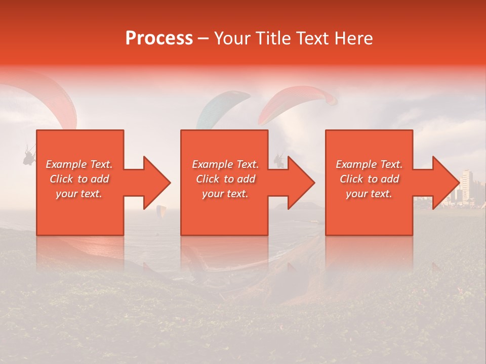 A Group Of Paraglides Flying Over A Body Of Water PowerPoint Template