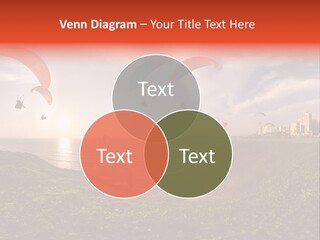 A Group Of Paraglides Flying Over A Body Of Water PowerPoint Template
