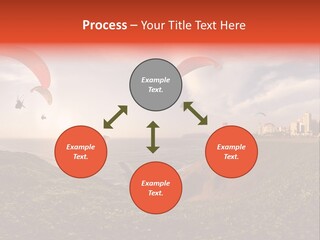 A Group Of Paraglides Flying Over A Body Of Water PowerPoint Template