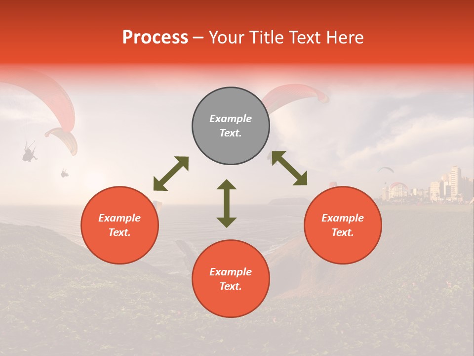 A Group Of Paraglides Flying Over A Body Of Water PowerPoint Template