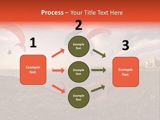 A Group Of Paraglides Flying Over A Body Of Water PowerPoint Template