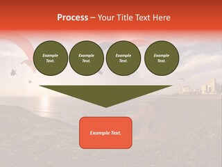A Group Of Paraglides Flying Over A Body Of Water PowerPoint Template