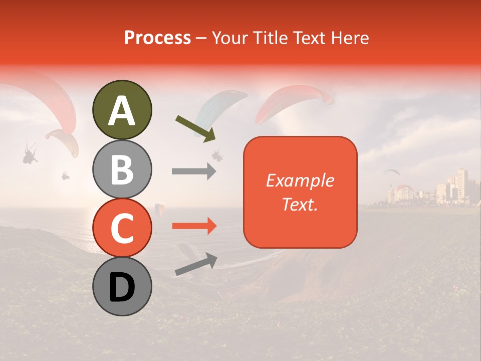 A Group Of Paraglides Flying Over A Body Of Water PowerPoint Template