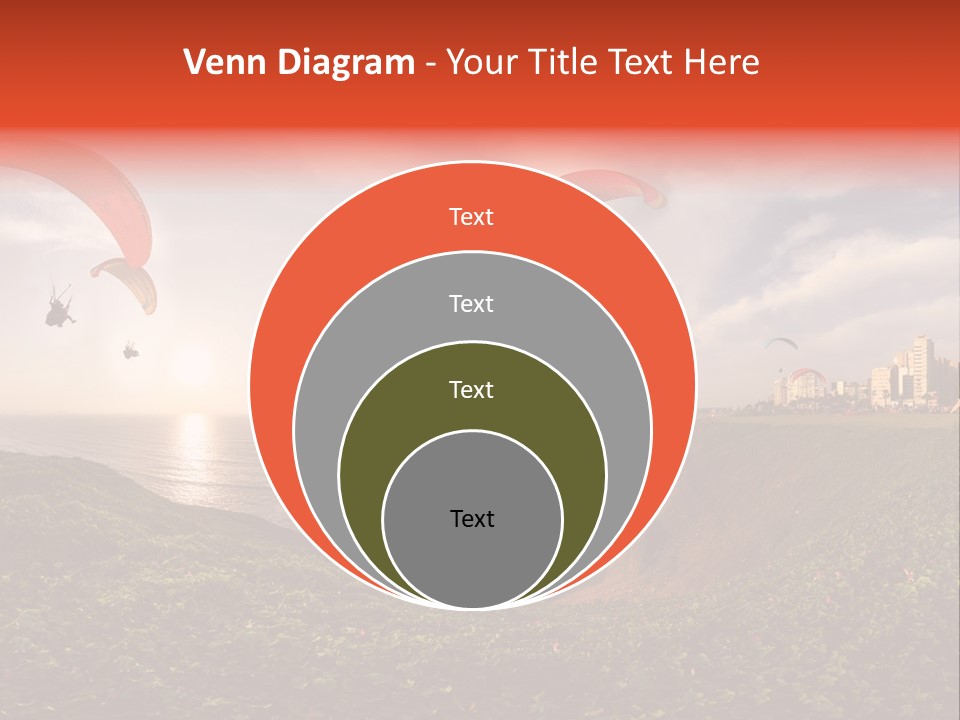 A Group Of Paraglides Flying Over A Body Of Water PowerPoint Template