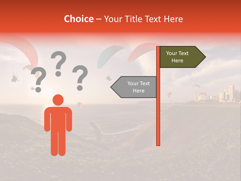 A Group Of Paraglides Flying Over A Body Of Water PowerPoint Template