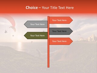 A Group Of Paraglides Flying Over A Body Of Water PowerPoint Template