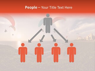 A Group Of Paraglides Flying Over A Body Of Water PowerPoint Template