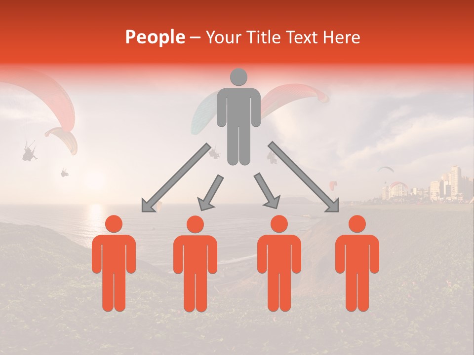 A Group Of Paraglides Flying Over A Body Of Water PowerPoint Template