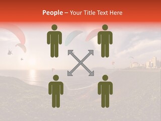 A Group Of Paraglides Flying Over A Body Of Water PowerPoint Template