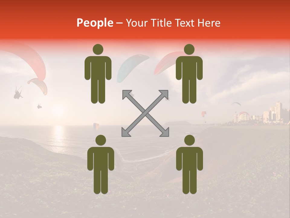 A Group Of Paraglides Flying Over A Body Of Water PowerPoint Template