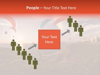 A Group Of Paraglides Flying Over A Body Of Water PowerPoint Template