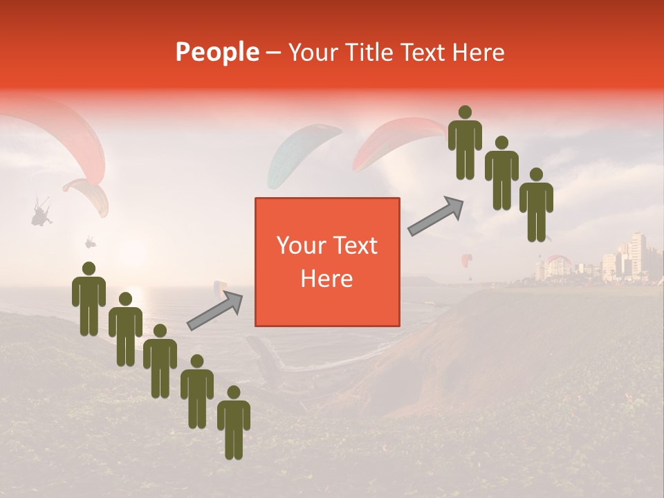 A Group Of Paraglides Flying Over A Body Of Water PowerPoint Template