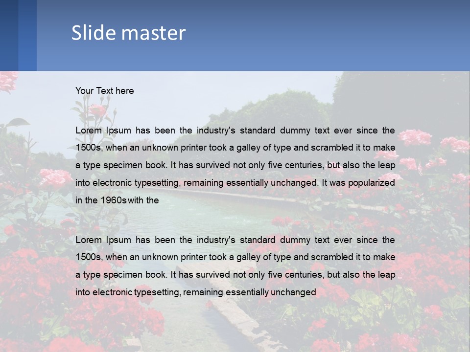 A Garden Filled With Lots Of Red Flowers PowerPoint Template