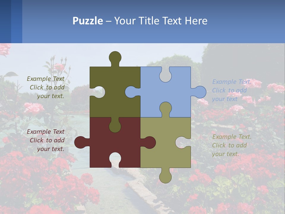 A Garden Filled With Lots Of Red Flowers PowerPoint Template