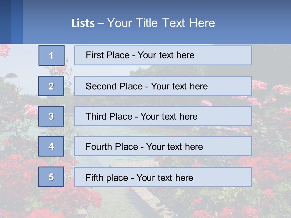 A Garden Filled With Lots Of Red Flowers PowerPoint Template