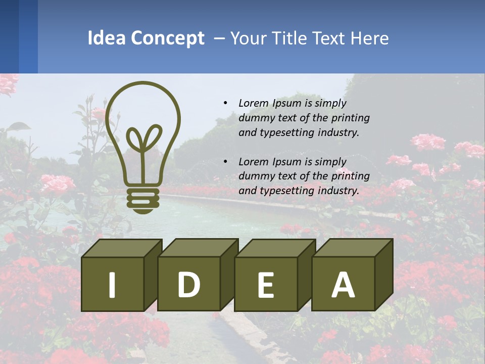 A Garden Filled With Lots Of Red Flowers PowerPoint Template