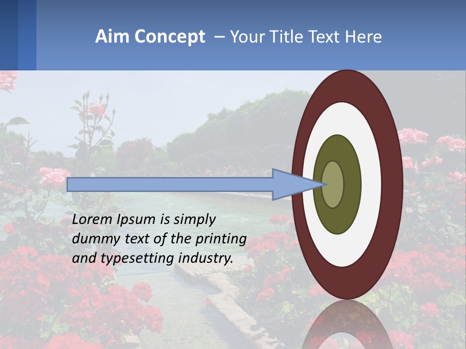 A Garden Filled With Lots Of Red Flowers PowerPoint Template